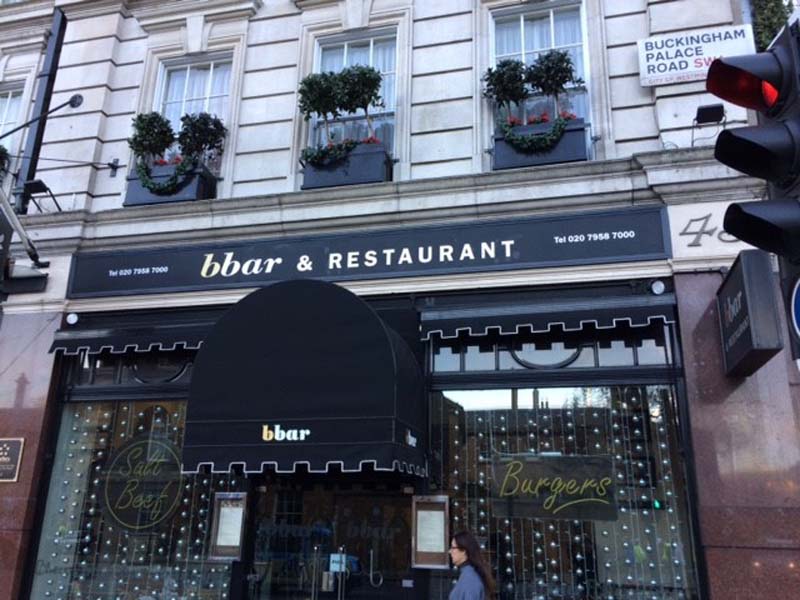 Fascia Sign and Canopy for bbar Restaurant
