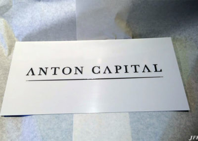 Stainless Steel Plaque for Anton Capital