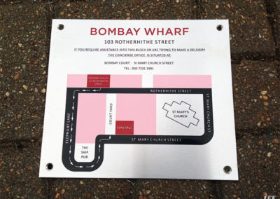 Stainless Steel Plaque for Bombay Wharf