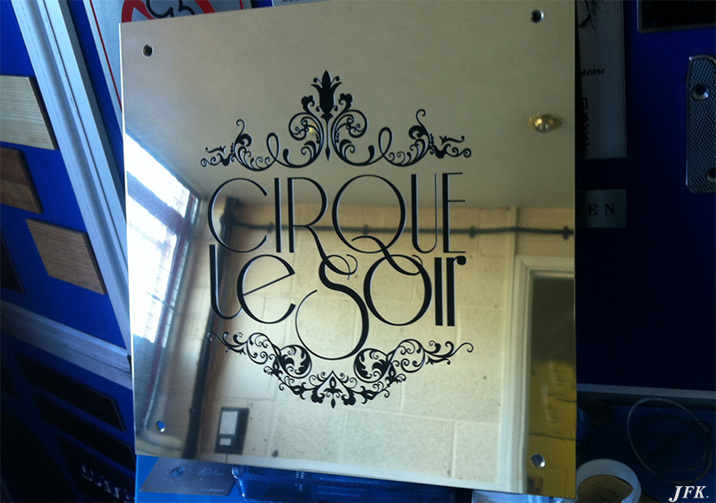 Stainless Steel Plaque for Cirque Le Soir