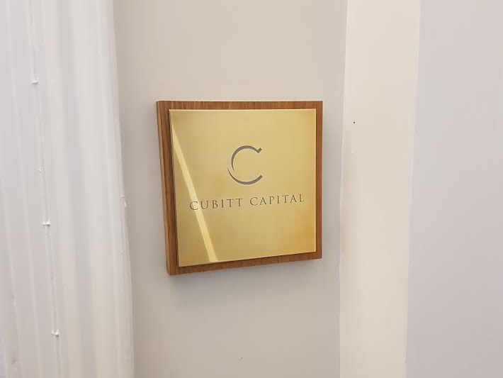 Brass Plaque for Cubitt Capital