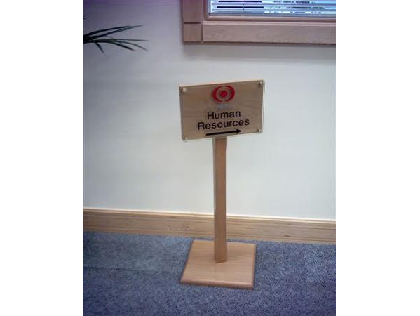Freestanding Signs for Wood  With Acrylic Plaque