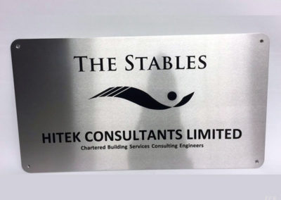 Stainless Steel Plaque for Hitek Consultants
