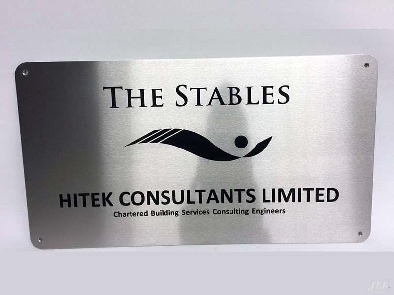Stainless Steel Plaque for Hitek Consultants