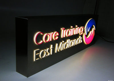 Illuminated Signs for Care Training East Midlands