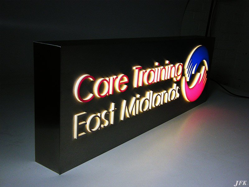 Illuminated Signs for Care Training East Midlands