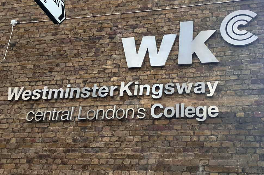 Built Up Letters for Kingsway College London