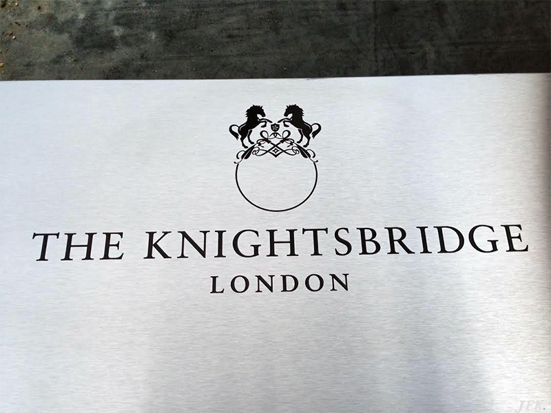 Stainless Steel Plaque for Knightsbridge Appartments