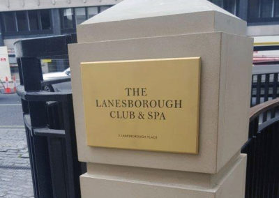 Brass Plaque for Lanesborough Spa