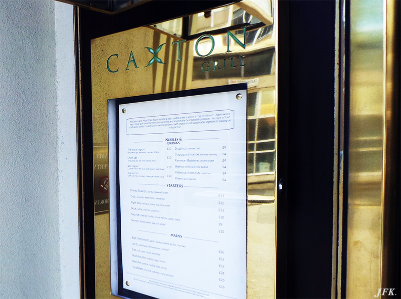 Menu Display Case for Caxton Grill Restaurant