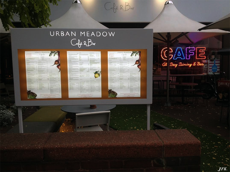 Menu Display Case for Urban Meadow Café