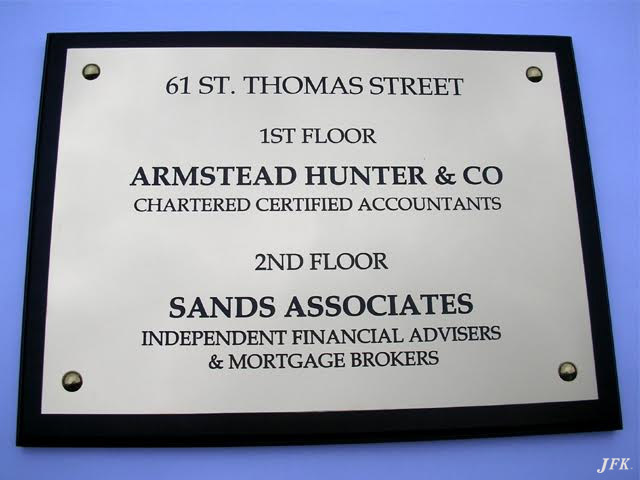 Aluminium Plaque for Armstead Hunter & Co