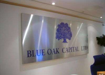 Aluminium Plaque for Blue Oak Capital Ltd