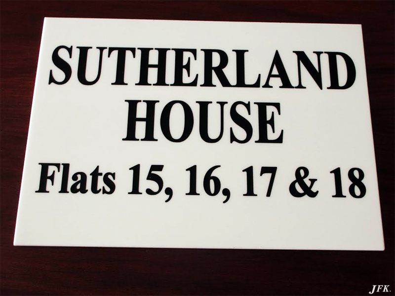 Plaques for Sutherland House