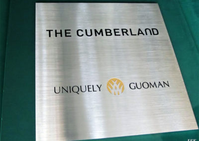Stainless Steel Plaque for The Cumberland Hotel