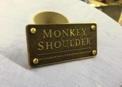 Brass Etched Plaque - Monkey Shoulder