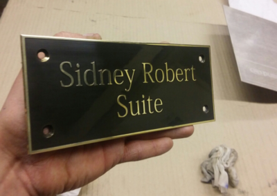 Etched Brass Plaque - Sidney Robert