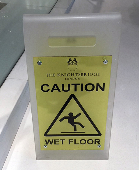 Brass Wet Floor Sign