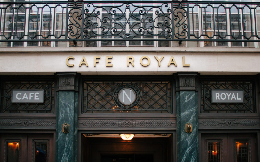 Art-deco inspired signage for The Hotel Café Royal
