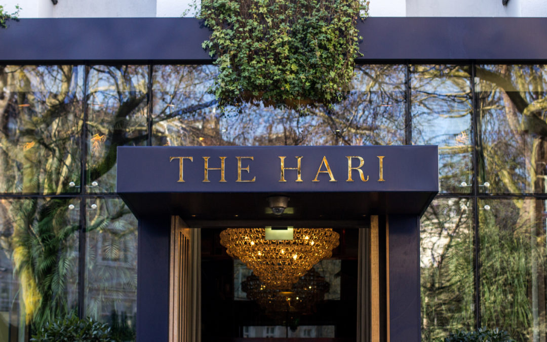 Gold laser-cut rimex signage for The Hari