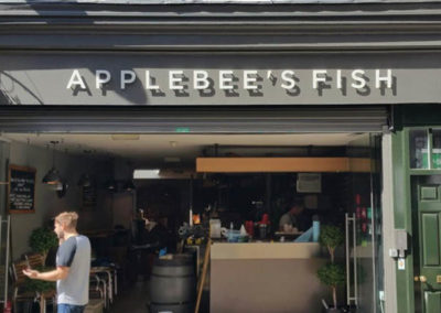 Elevated fascia signage for Applebee’s Fish Restaurant