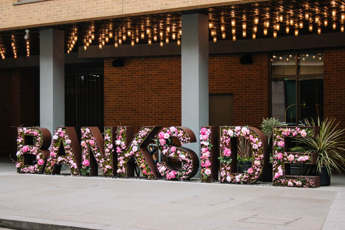 Experiential fascia signage for The Hilton Bankside