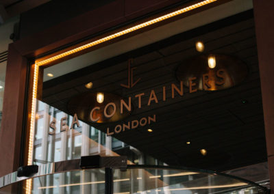 Creating a suite of bronze vinyl signage for Sea Containers