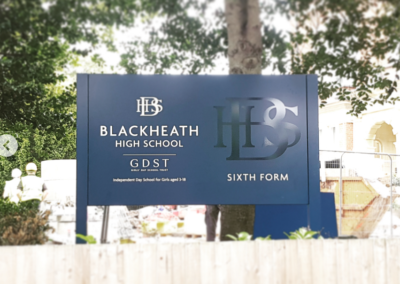 Freestanding exterior signage for Blackheath High School