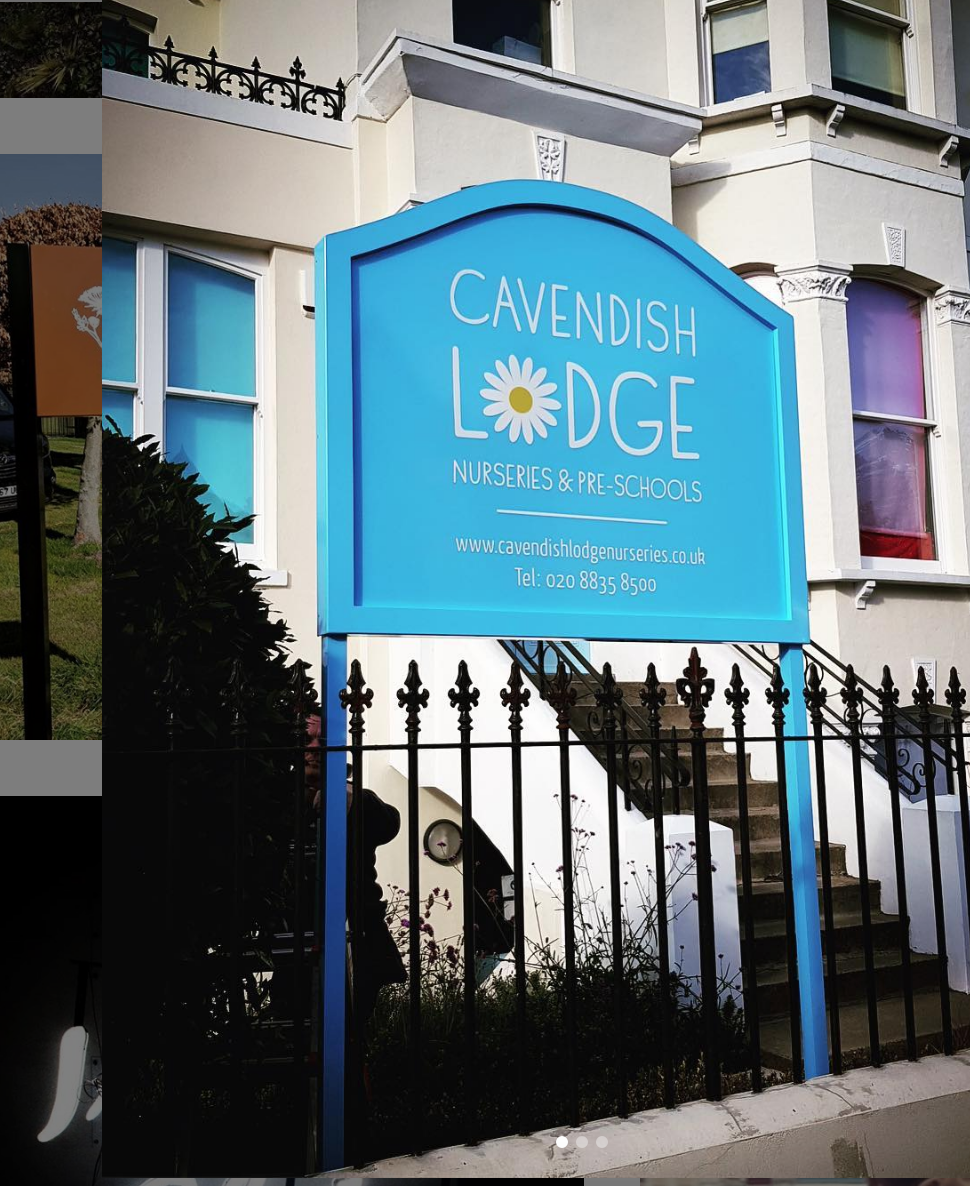 Freestanding external signage for Cavendish Lodge