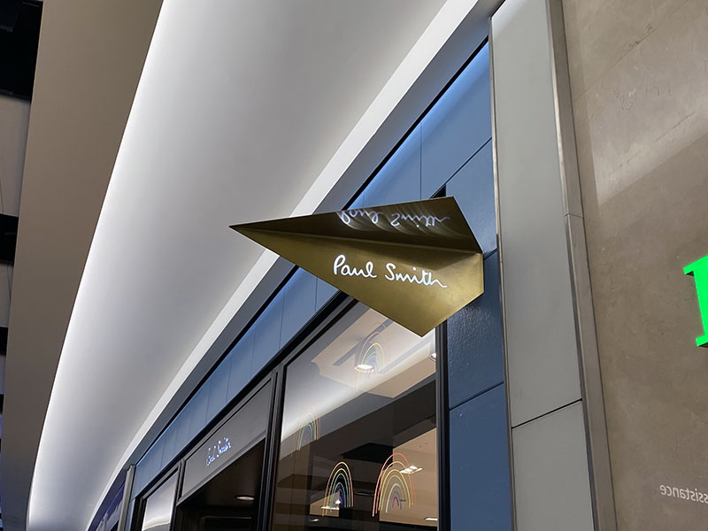 Polished Brass Fabricated Projecting Sign – Paul Smith Heathrow
