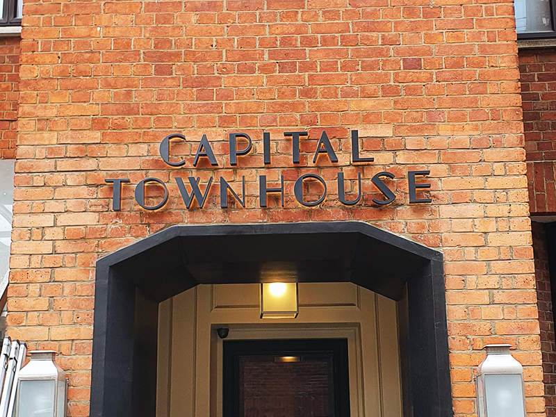 Built Up Aluminium Lettering – The Capital Hotel, Apartments & Townhouse