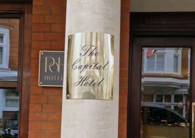 Polished Brass Plaques – Capital Hotel London